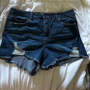 Sofia Vergara Distressed High Waisted Jean Shorts